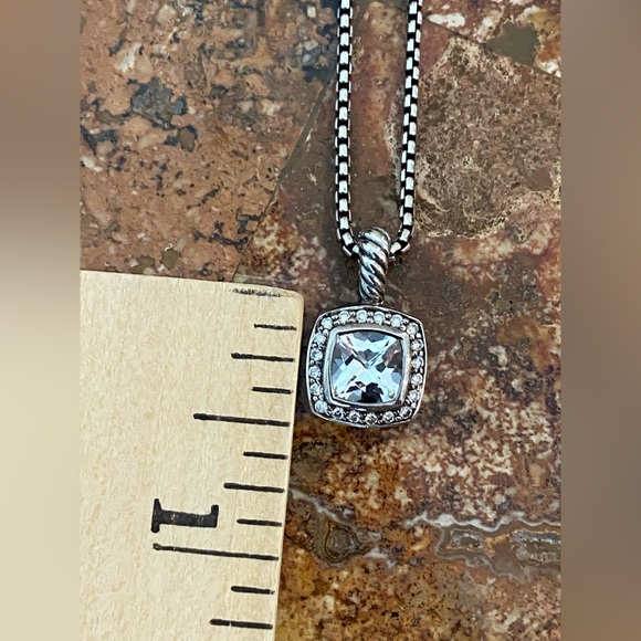 Authentic David Yurman Petite Albion White Topaz Diamond Sterling Necklace 🤍🩶🌻 - Picture 14 of 14